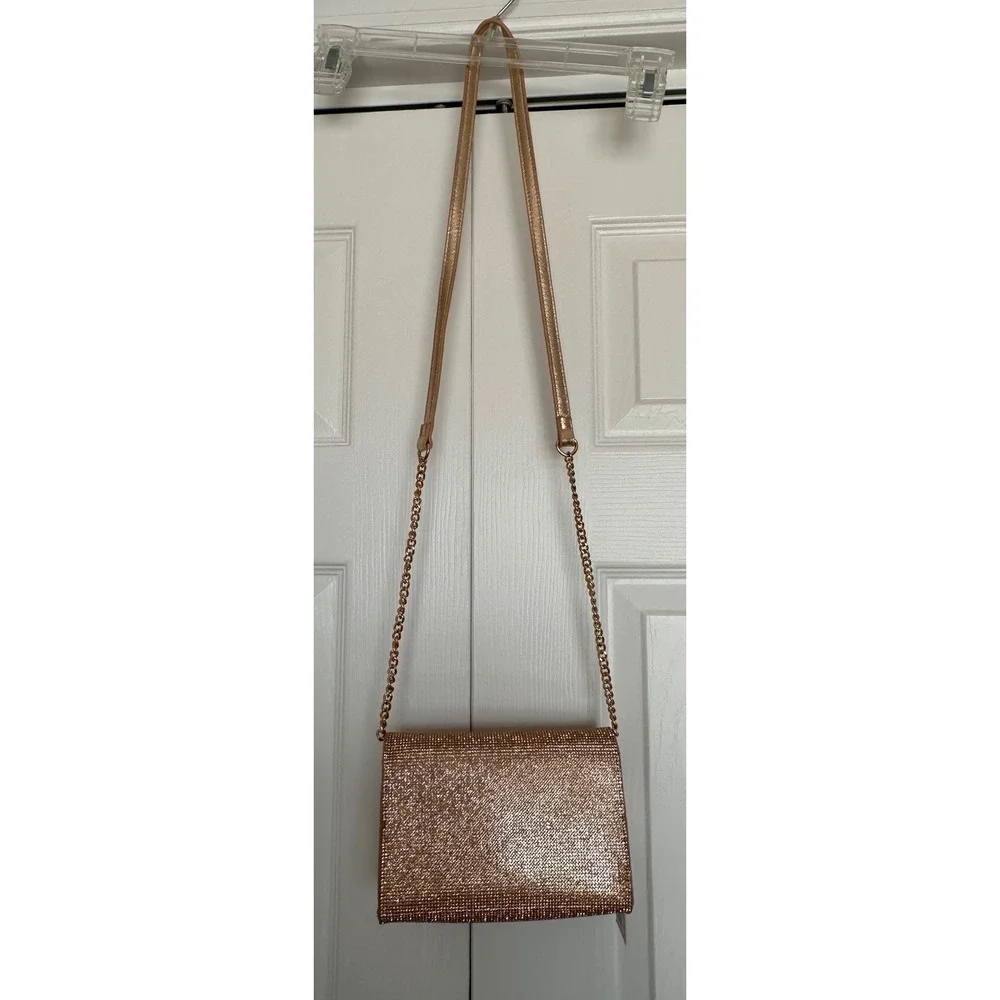 Starlet Hollywood Champagne Rhinestone Bow Crossbody Bag BGR-6189 Francesca NEW